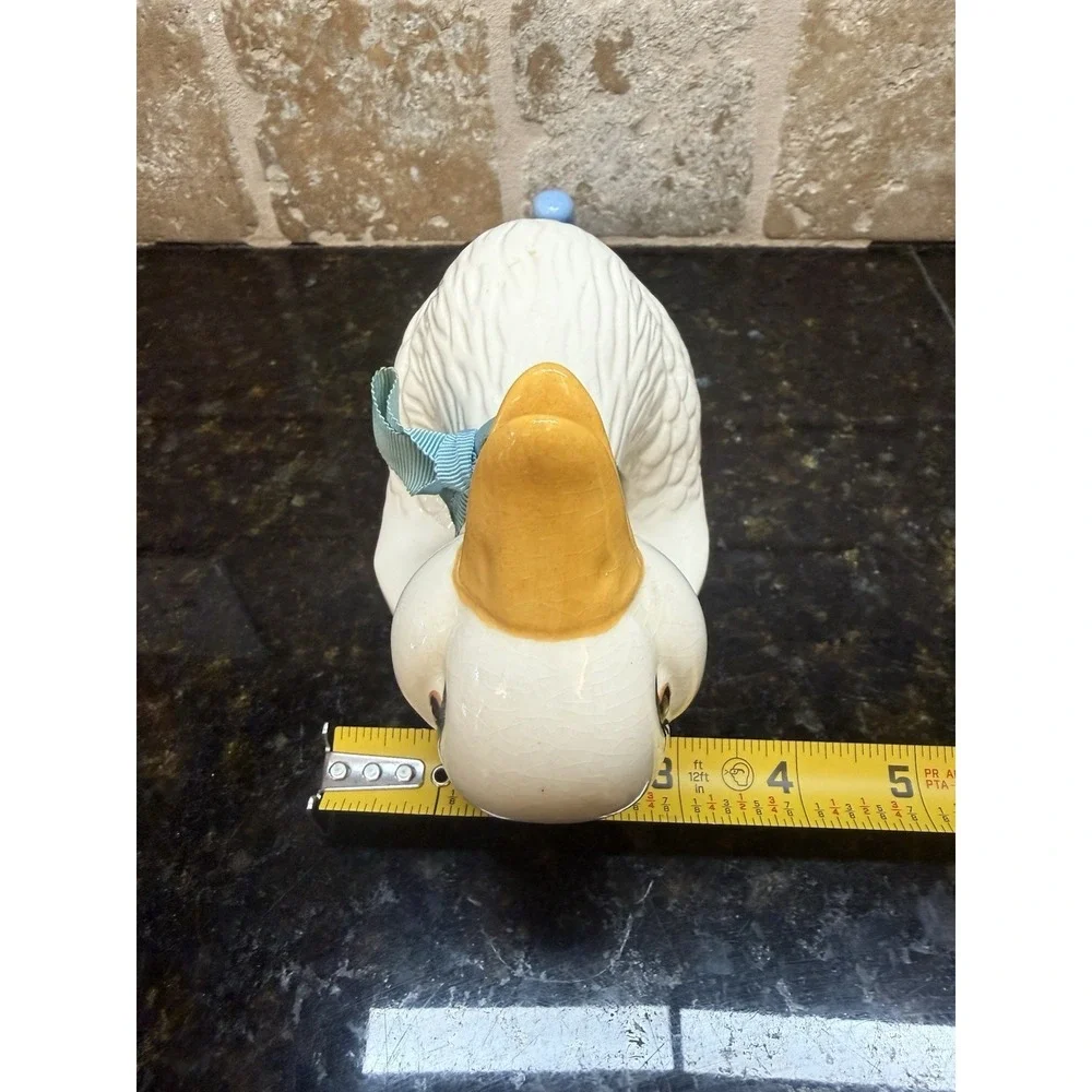 Vintage White Ceramic Duck Head Yellow Beak Towel Holder Wall Mount Hanger‎